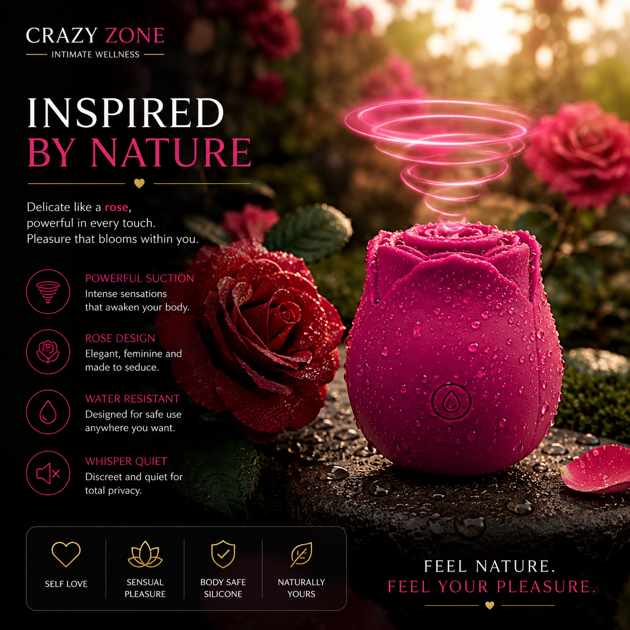 RoseBloom™ – Premium Air Pulse Rose Massager
